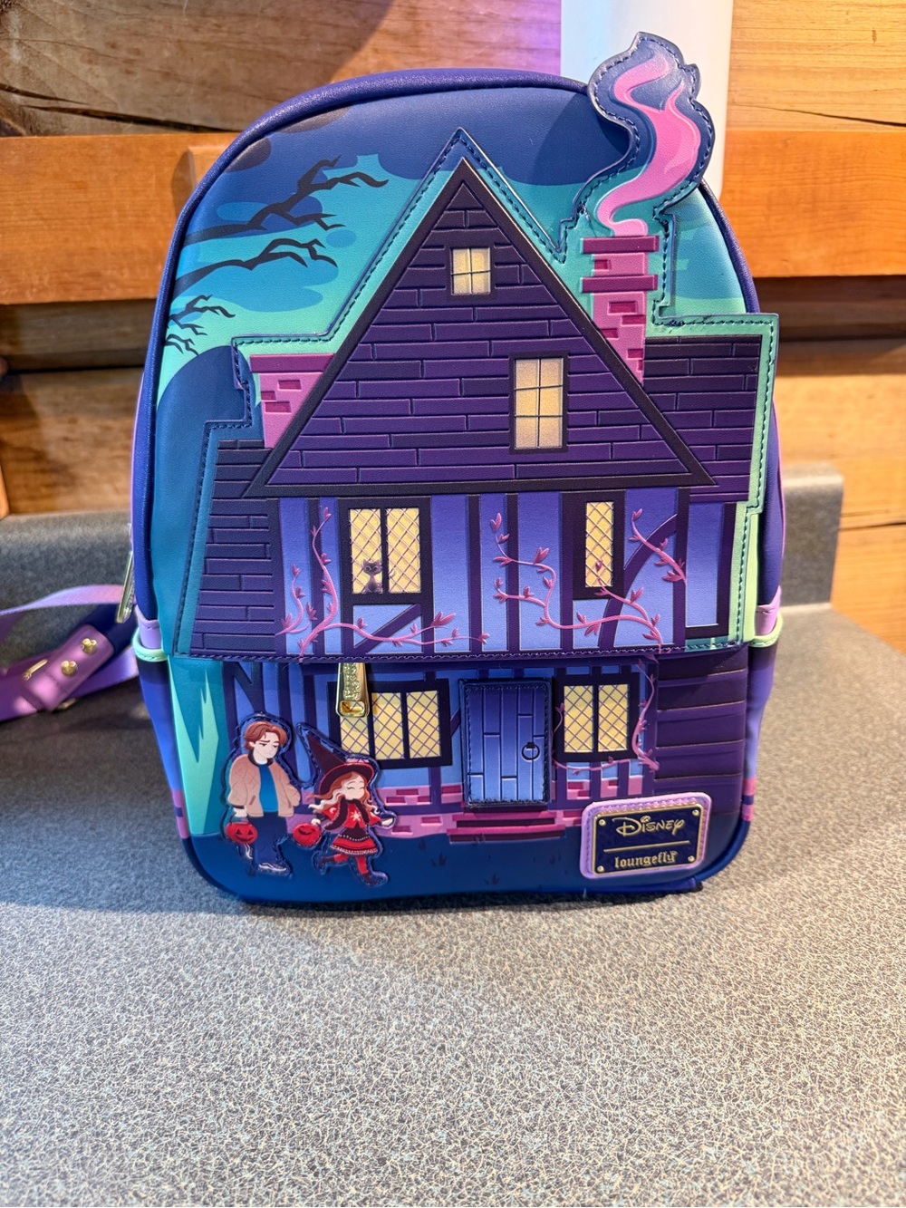Loungefly Purple and Teal glow in the dark Hocus Pocus Backpack